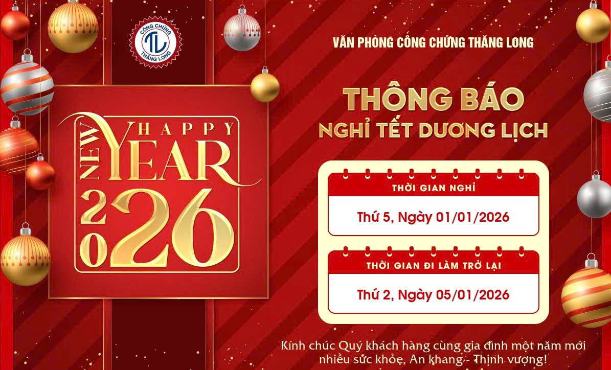 Thông báo lịch nghỉ Tết Dương lịch năm 2026